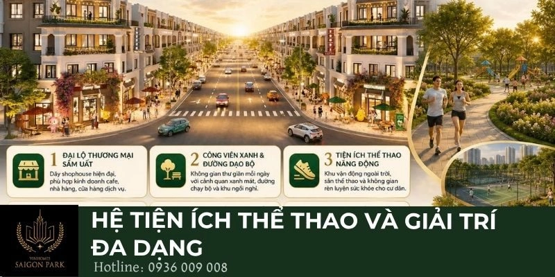 Hệ tiện ích thể thao và giải trí đa dạng
